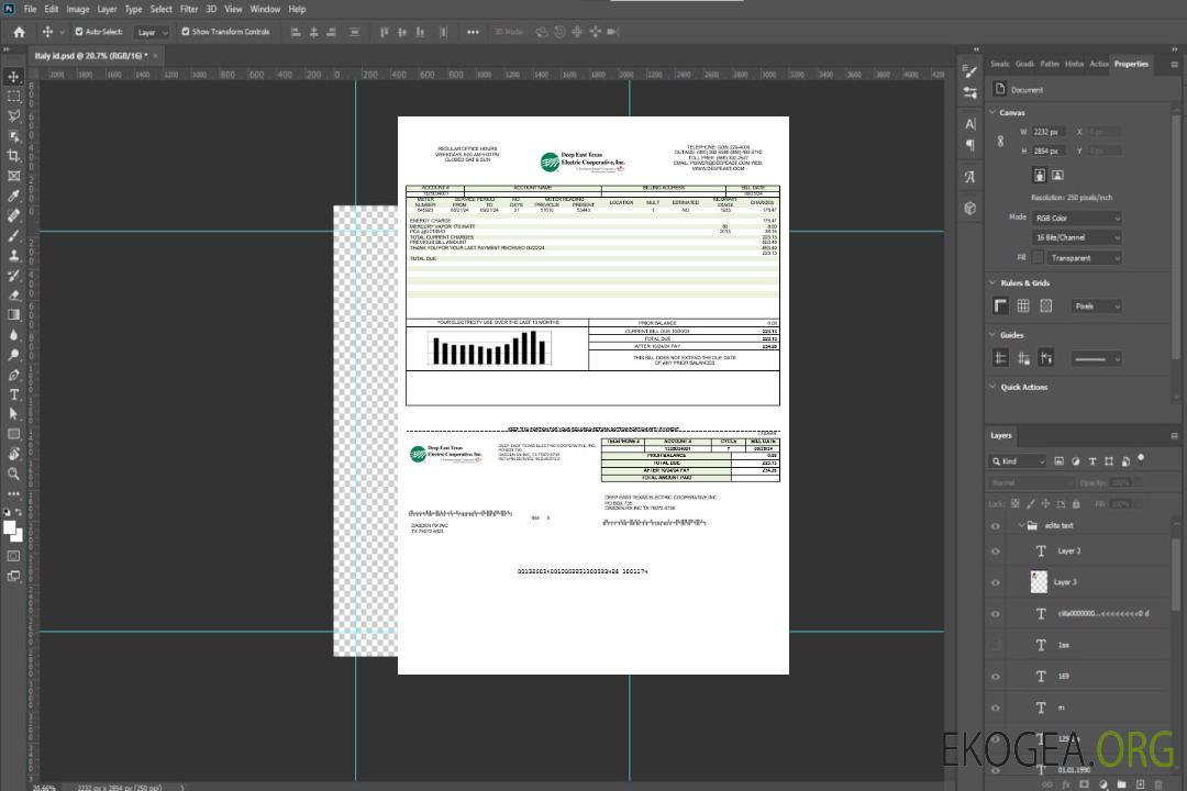 Modèle de facture de services publics pour les entreprises USA Deep East Texas Electric aux formats Word et PDF template Modèle de facture de services publics pour les entreprises USA Deep East Texas Electric aux formats Word et PDF template